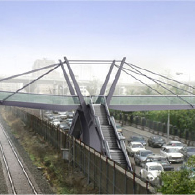 Greater Cairo Metro Project Cairo University Station Steel foot Bridge, Egypt